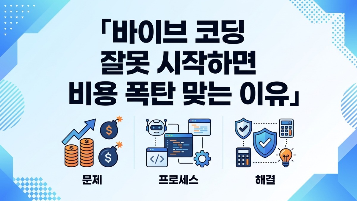 바이브 코딩 잘못 시작하면 비용 폭탄 맞는 이유